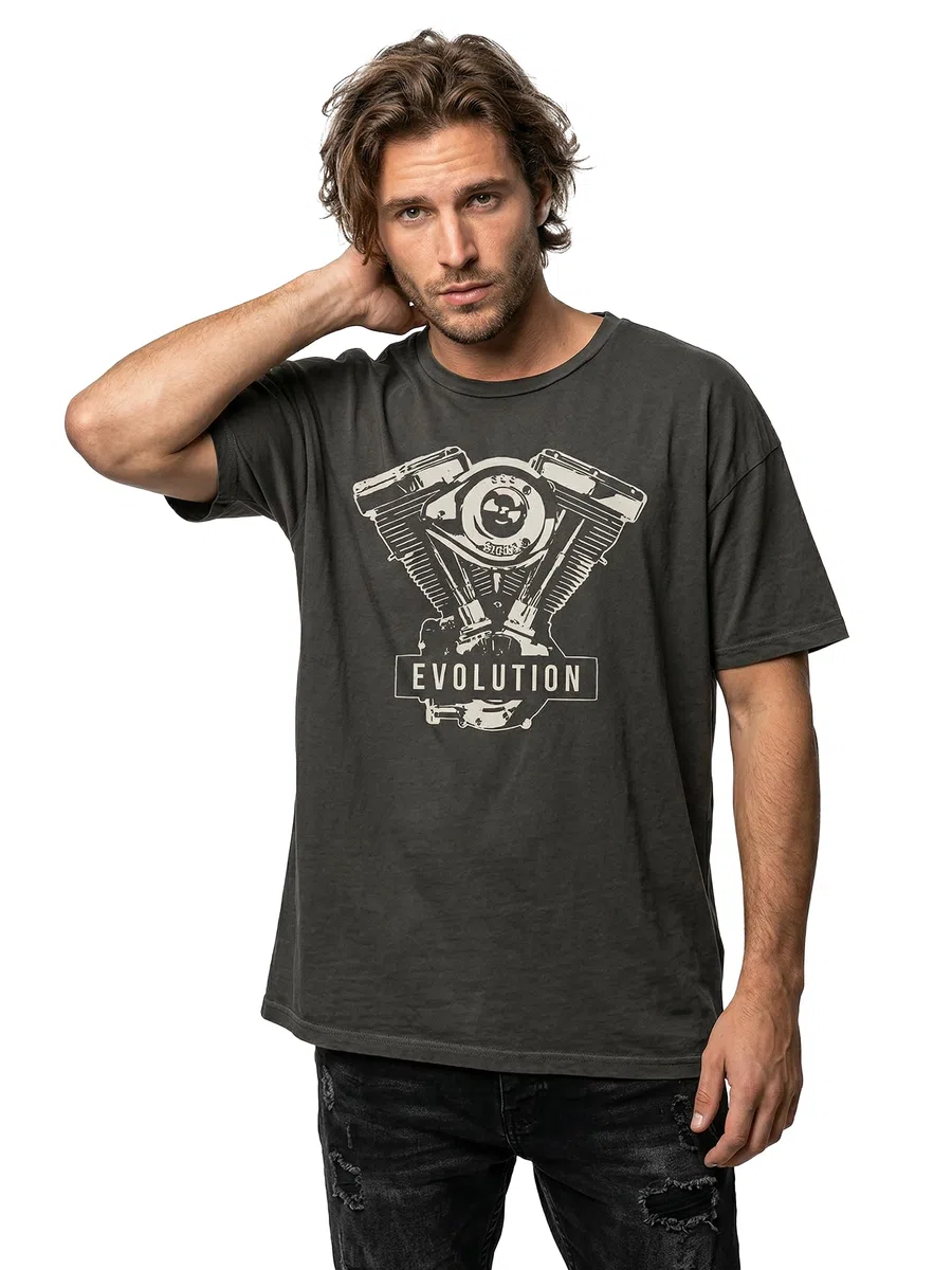 MAKAYA Ropa Moto Hombre - Evolution - Camiseta Motera T-Shirt Evolucion
