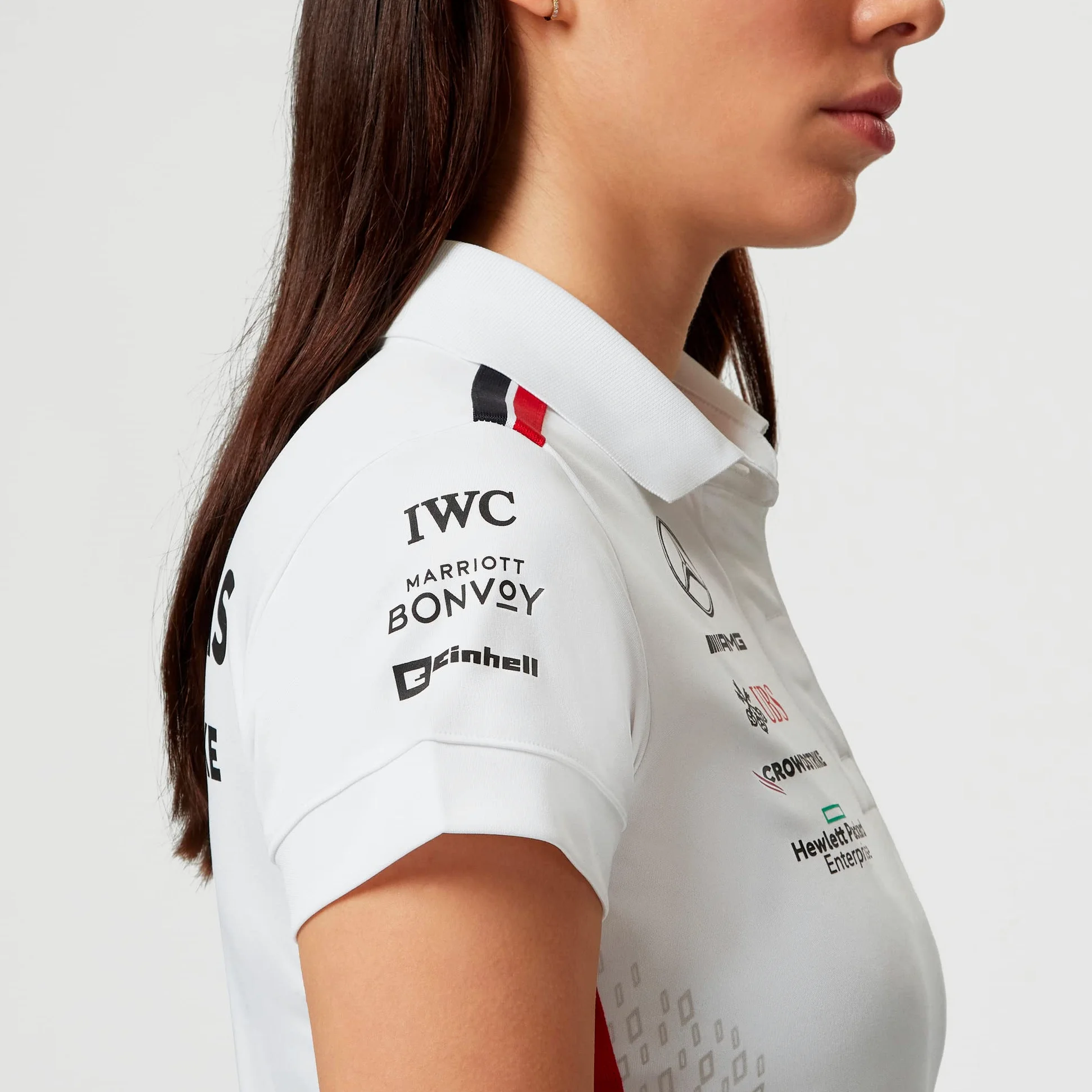 2023 Mercedes-AMG Team Polo Football Soccer T-Shirt Camiseta (White) - Ladies
