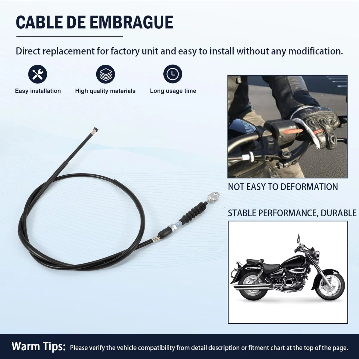Cable de Embrague para Hyosung GV 125 250 58200H88400 Cable de Freno de Mano Eléctrico para Motocicleta