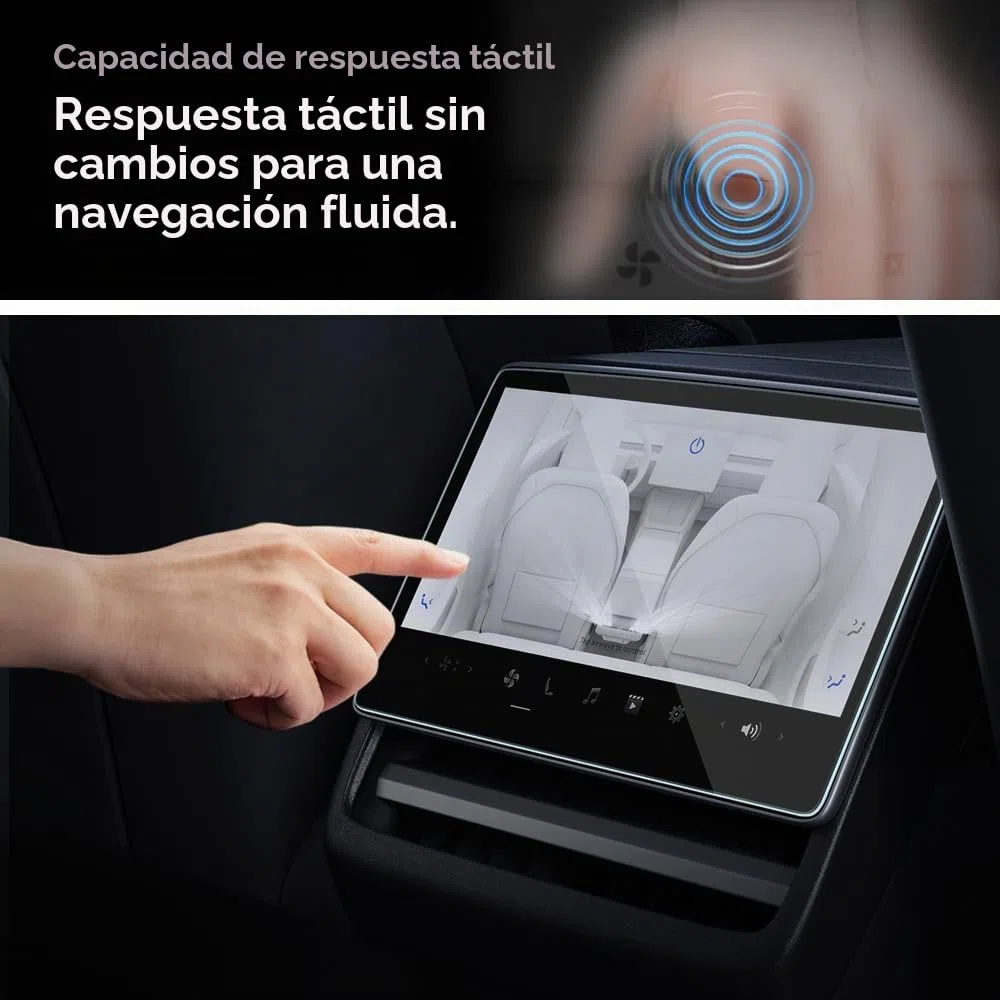Spigen Glas.tR Slim Protector de Pantalla para Tesla Model 3 (2026-2024), Model Y (2026/2025) 8", 1 Unidad, Pantalla Trasera, Instalación Fácil, Antideslumbrante Mate, Anti-Huellas, Dureza 9H