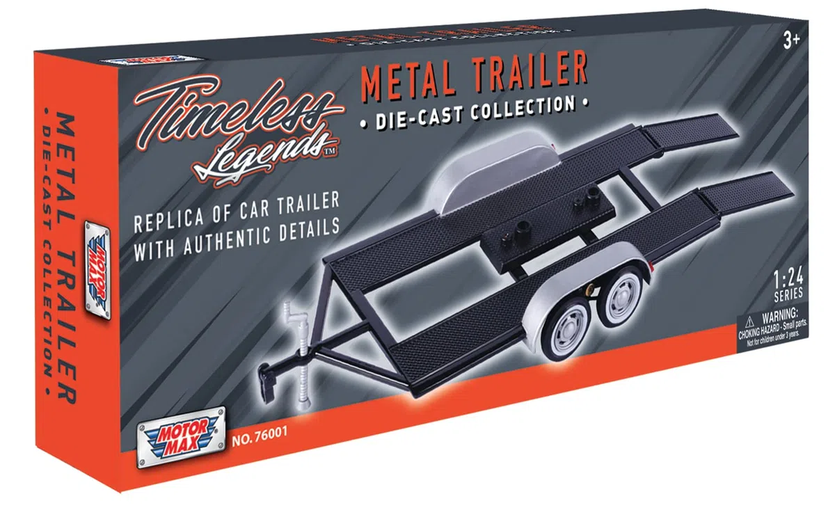 OPO 10 - Remolque 1/24, Caja Plana, transportador automático para Transporte de automóviles, con Doble Eje, Metal, Motormax - 76001