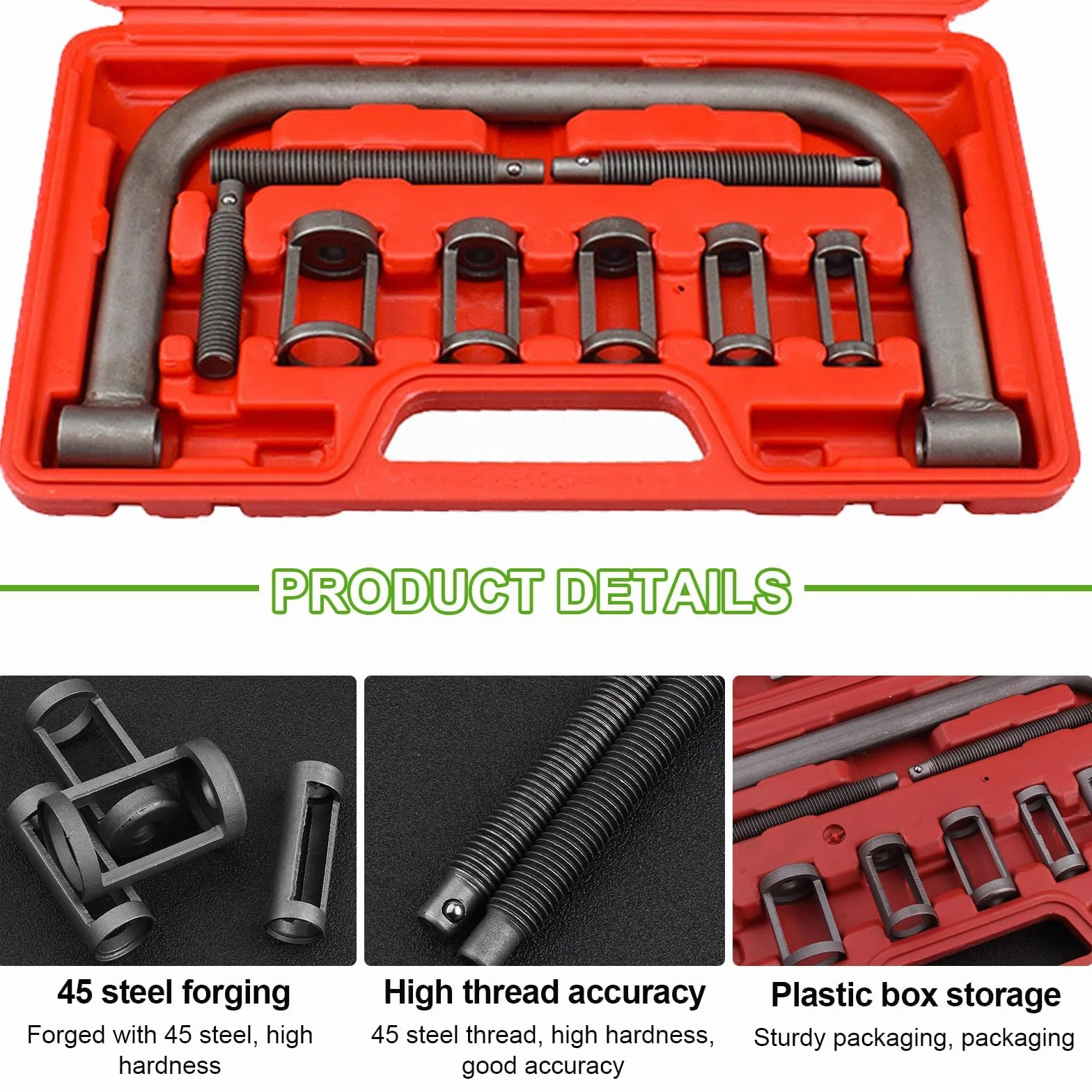 12 Piezas Compresor de Resorte de Válvula Kit, Compresor Muelles con Elevador de Válvula, Accesorios Herramientas Coche Universal, para Automóviles, Motocicletas