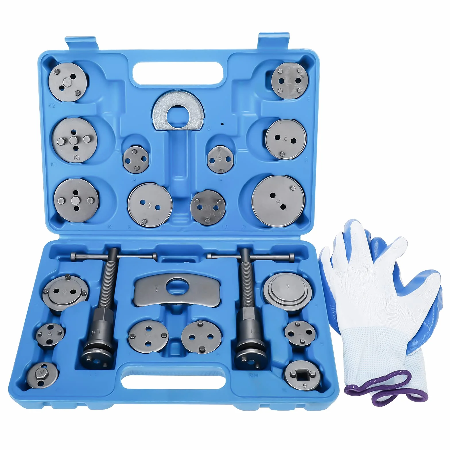 BOOMSTART 22 Piezas Reposicionador de Pistones de Freno Set de Herramientas Pinzas de Freno Reponer Kompressor Freno Pistones Tool Kit