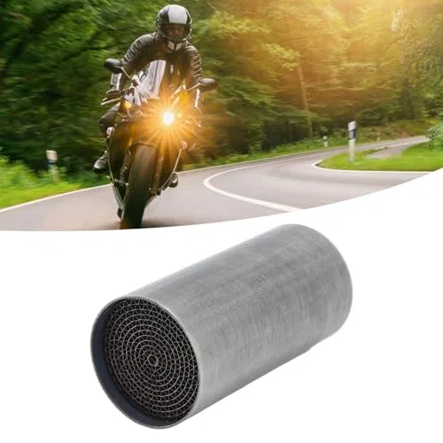 Aramox Catalizador de Tubo de Escape, Silenciador Medio Delantero Universal para Motocicleta, Hierro, 48x100mm