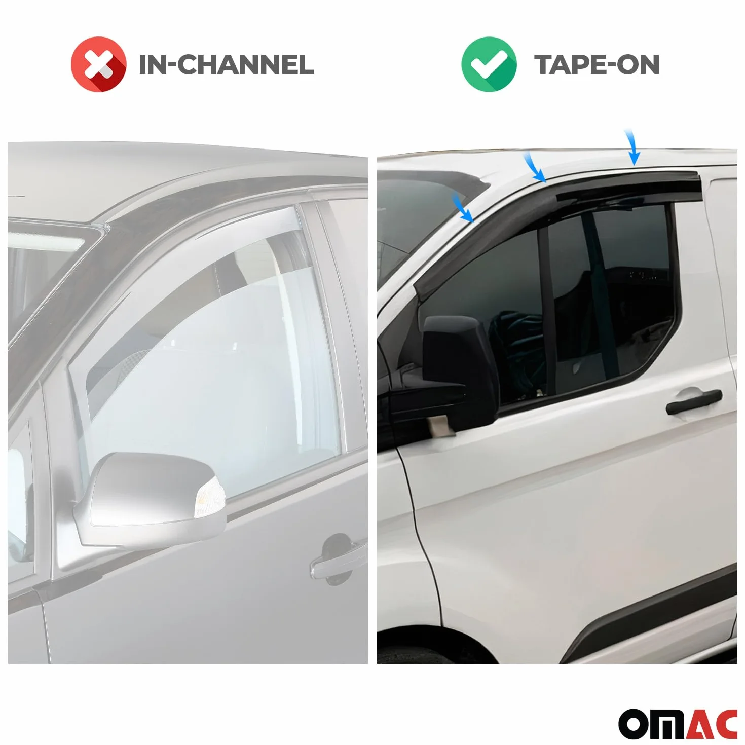 OMAC Deflectores Aire Regenabweiser Compatible con Dacia Jogger 2021-2026 Negro Acrylic 2tlg
