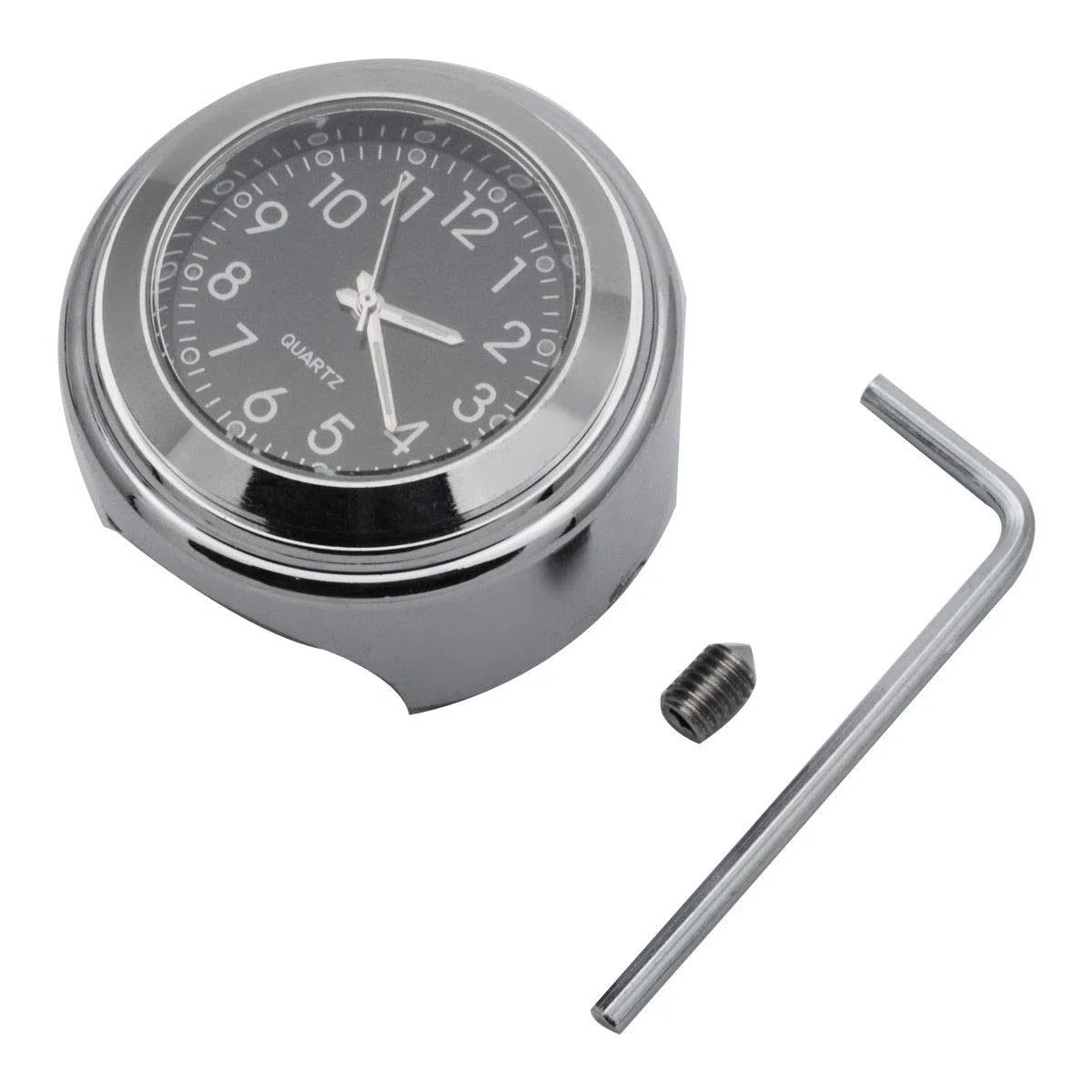 Riloer 2pcs 7/8 Pulgadas Reloj de Manillar de Motocicleta y termómetro Reloj Digital Impermeable Universal (Negro)