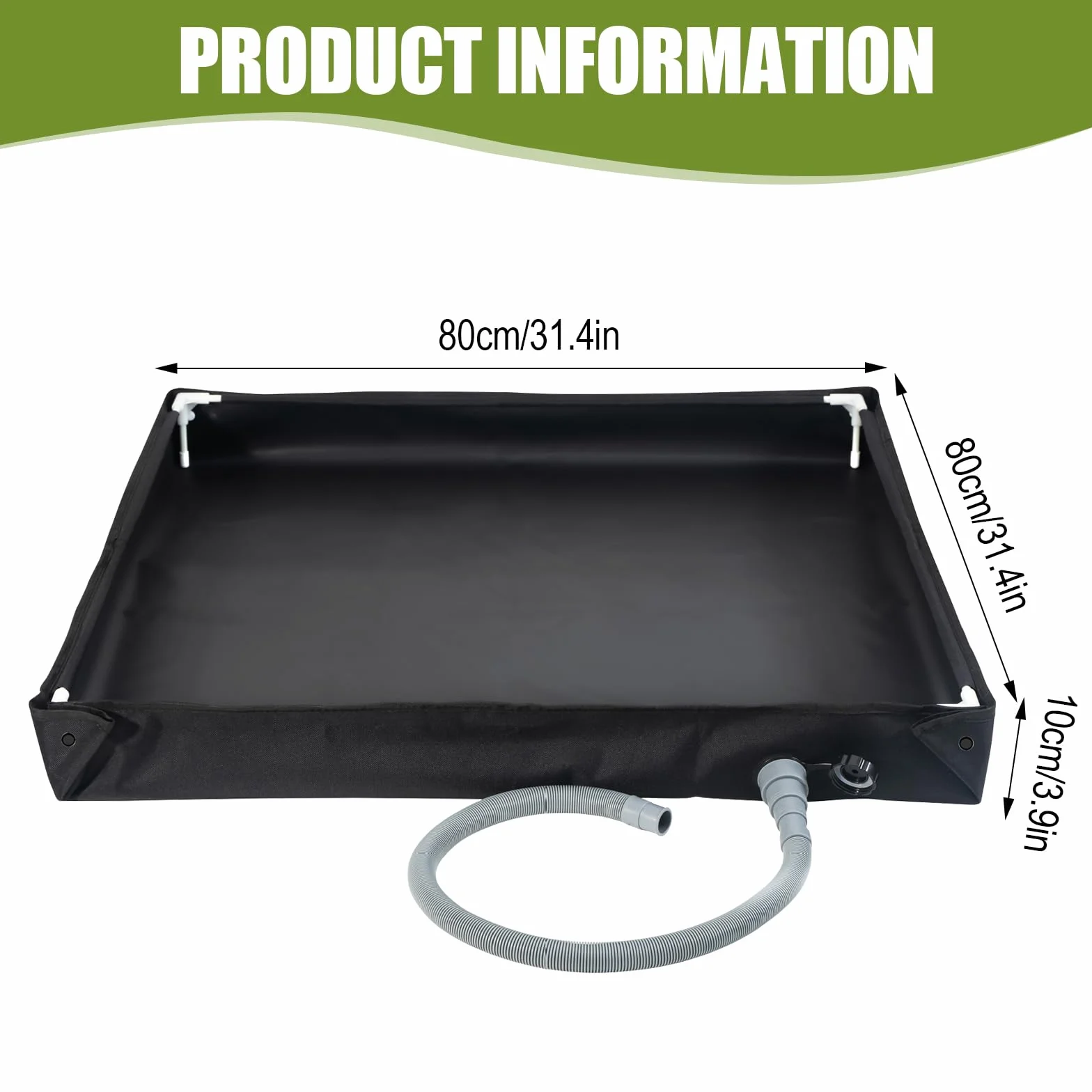 Plato de ducha portátil, 2 en 1, plegable, base de ducha para camping, con tubo de drenaje, separación de ducha plegable al aire libre, toldo impermeable inferior para baño de mascotas
