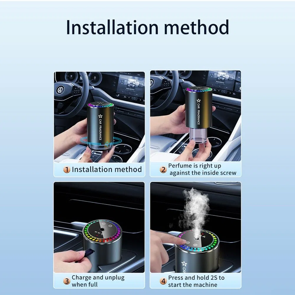 HpLive Humidificador inteligente para coche, purificador de aire con difusor de aroma de 3 niveles, proyección de cielo estrellado, difusor de aroma de 500 mAh
