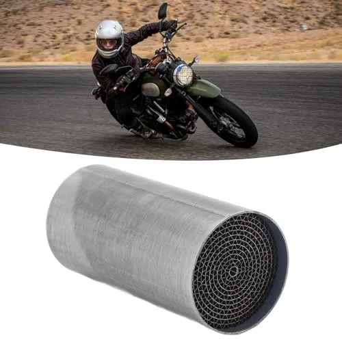 Aramox Catalizador de Tubo de Escape, Silenciador Medio Delantero Universal para Motocicleta, Hierro, 48x100mm