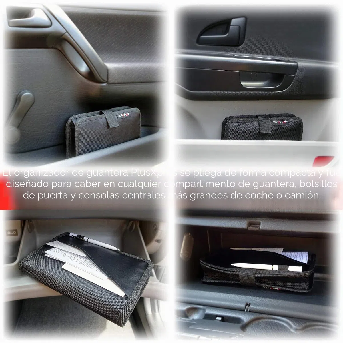Organizador de compartimento para guantera, soporte para documentos de coche, bolsa para manual del propietario, cartera de almacenamiento de vehículo para tarjeta de registro y seguro, soporte de