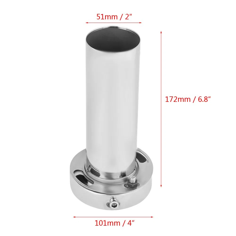 Punta de silenciador de escape de coche Suuonee, punta de silenciador de escape redonda ajustable universal Silenciador de sonido extraíble(4 inch)