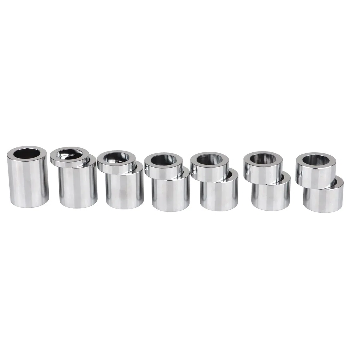Juego de espaciadores de eje de rueda D.I. 1" (1,00) - DE 1-1/2" (1,50) - 13 espaciadores para Harley Softail Dyna Electra Glide Custom Bobbers y Choppers