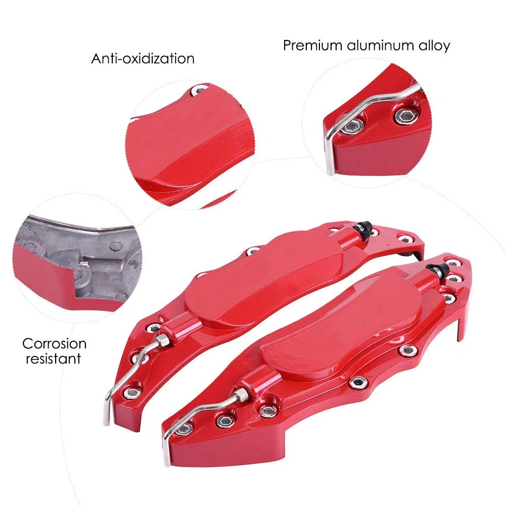 Yctze cubre pinzas amg Yctze Cubierta de Pinza de Freno de Coche 2 Piezas de Aluminio de Coche Cubierta Protectora de Pinza de Freno para Cubo de Rueda 16in-17in Medio un Par de Tapa de Pinza de Fre