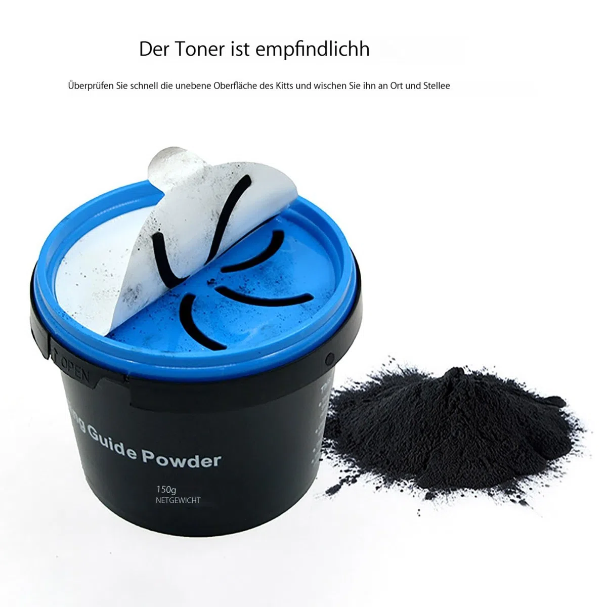 Dry Guide Coat Powder - Herramienta portátil fácil de usar | Guía de lijado en polvo | Polvo de pintura negra a prueba de fugas | Polvo de pintura en seco multiusos con mango para coche y madera
