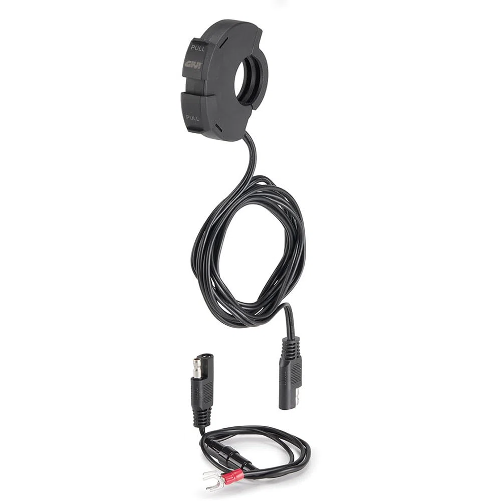 Toma USB y USB-C de manillar para moto, entrada de 12-24 V, compatible con manillares de 22-25,4 mm, con cableado