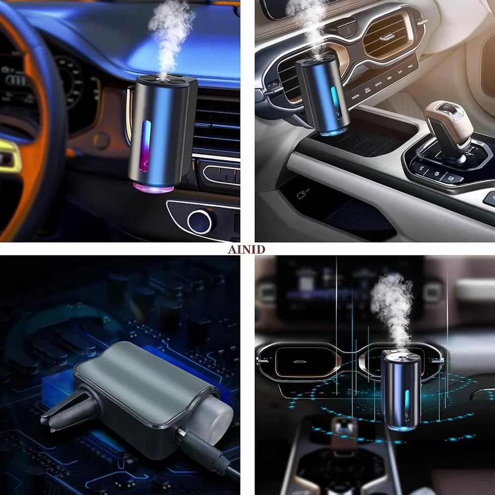 Ambientador inteligente para coche, atomizador ultrasónico, difusor de ambientador de coche, ambientadores de coche con tres intensidades de fragancia ajustables para hombres y mujeres
