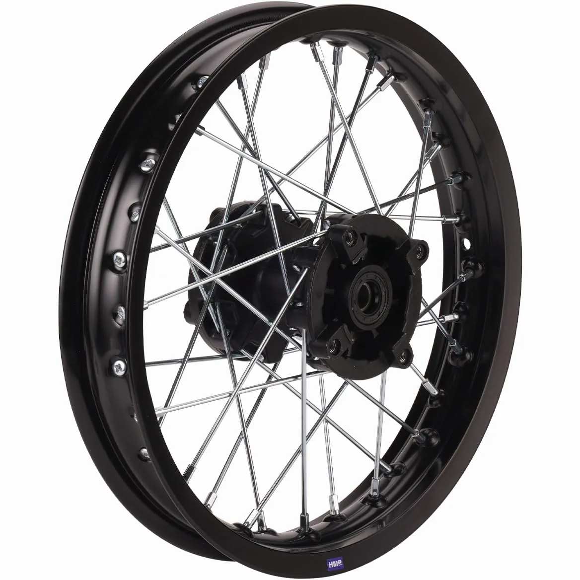 Llanta de acero de 14 pulgadas trasera negra adecuada para casi todos los modelos con eje de 12 mm Dirt Bike, Pit Bike, XMOTOS, Motocross (Negro)