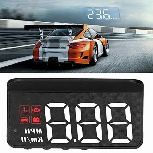 Display HUD OBD2, Velocidad en Tiempo Real, Temperatura y Voltaje, con Función de Alarma, Compatible con Autos 2004+, Ideal para Viajes y Carreras