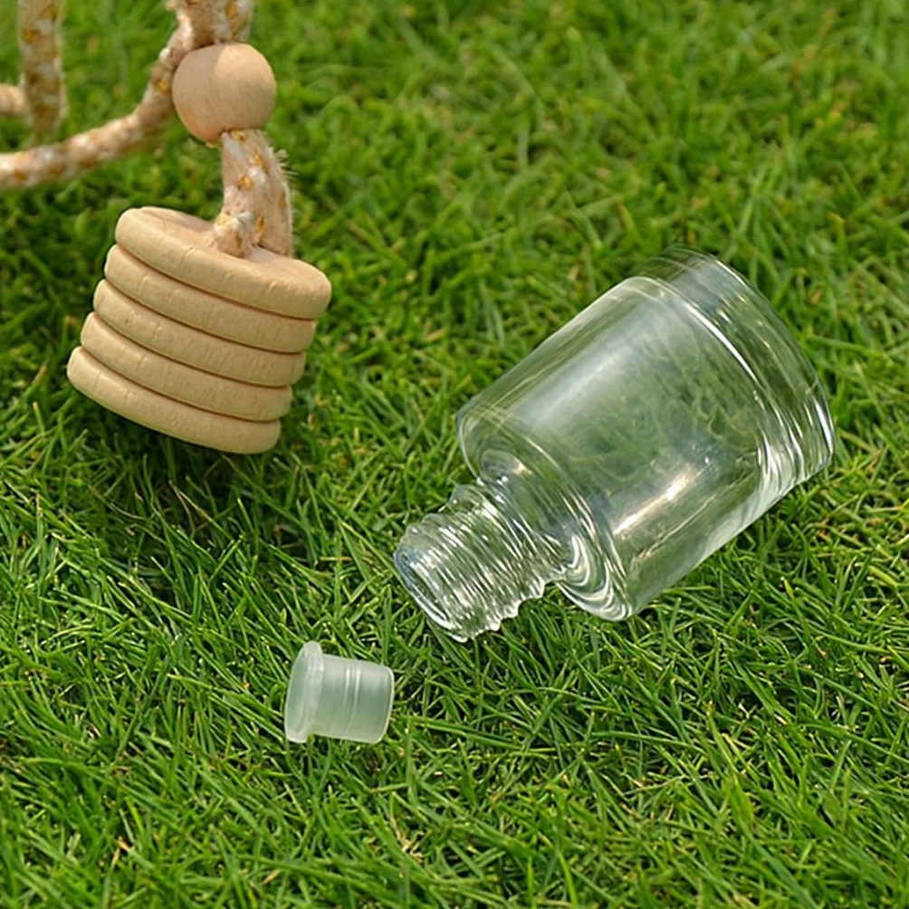 30 Piezas Botella de ambientador Coche vacio vacía,Colgante de Botella de Fragancia de ambientador de 8 ml,difusor de Aceite Esencial de Perfume Recargable,para Oficina en casa del automóvil