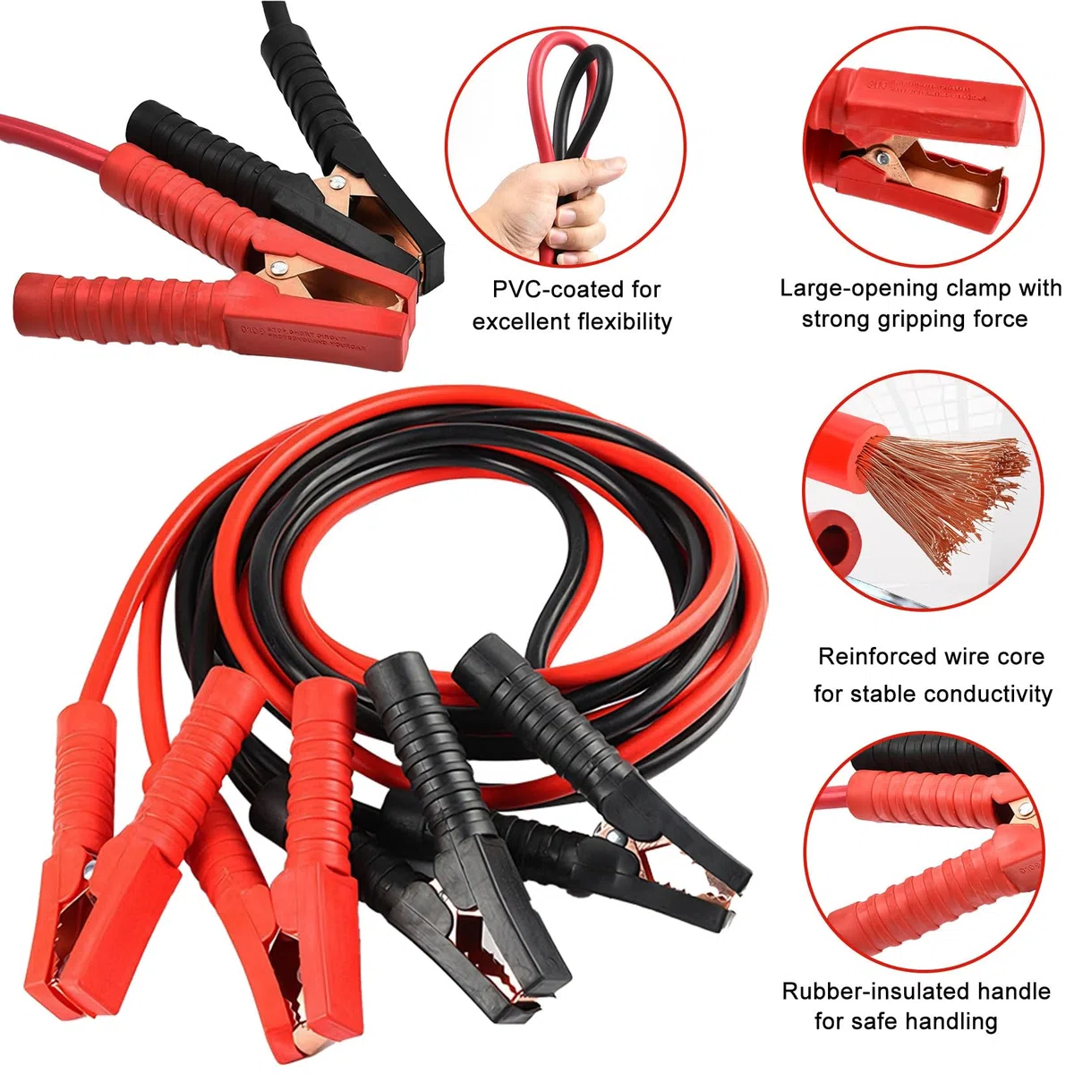 Herbst Cable de arranque para coche, 6 m, 3000 A, 16 mm², para coches y camiones