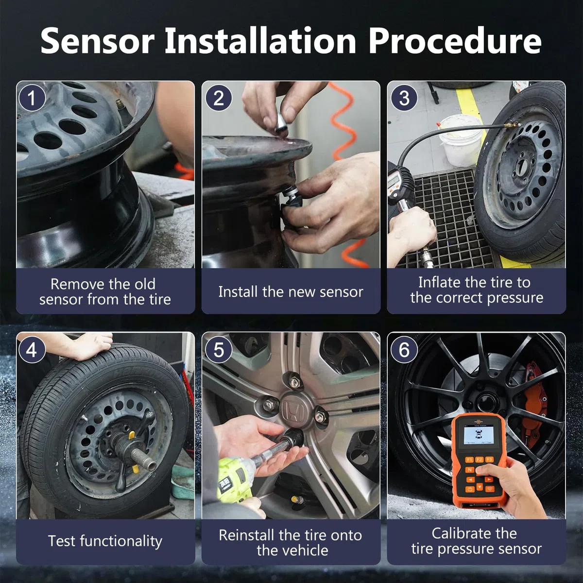 Sensor Presion Neumaticos con Ford, 433MHz Sensor Tpms para Ford, para 1862980, 2036832, 2318530, con Ford Ecosport 2013 Focus 2014 Kuga Mk2, Ford B-MAX 15 C-MAX 15 Transit