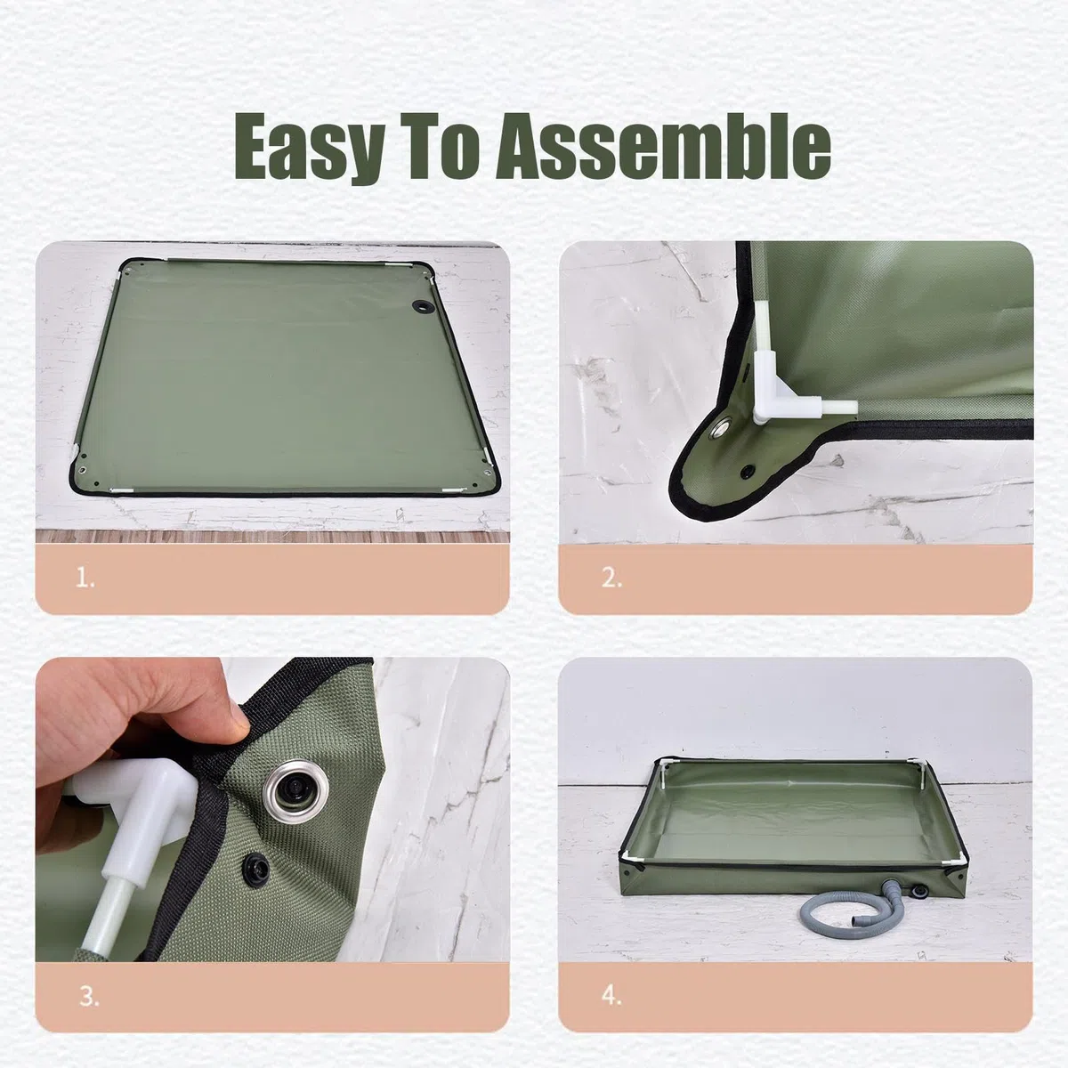 Base De Ducha Plegable Camping, Plato De Ducha Portatil con Desague, Bandeja De Duchas De Camping con Drenaje, Base De Toldo para Interiores Y Exteriores
