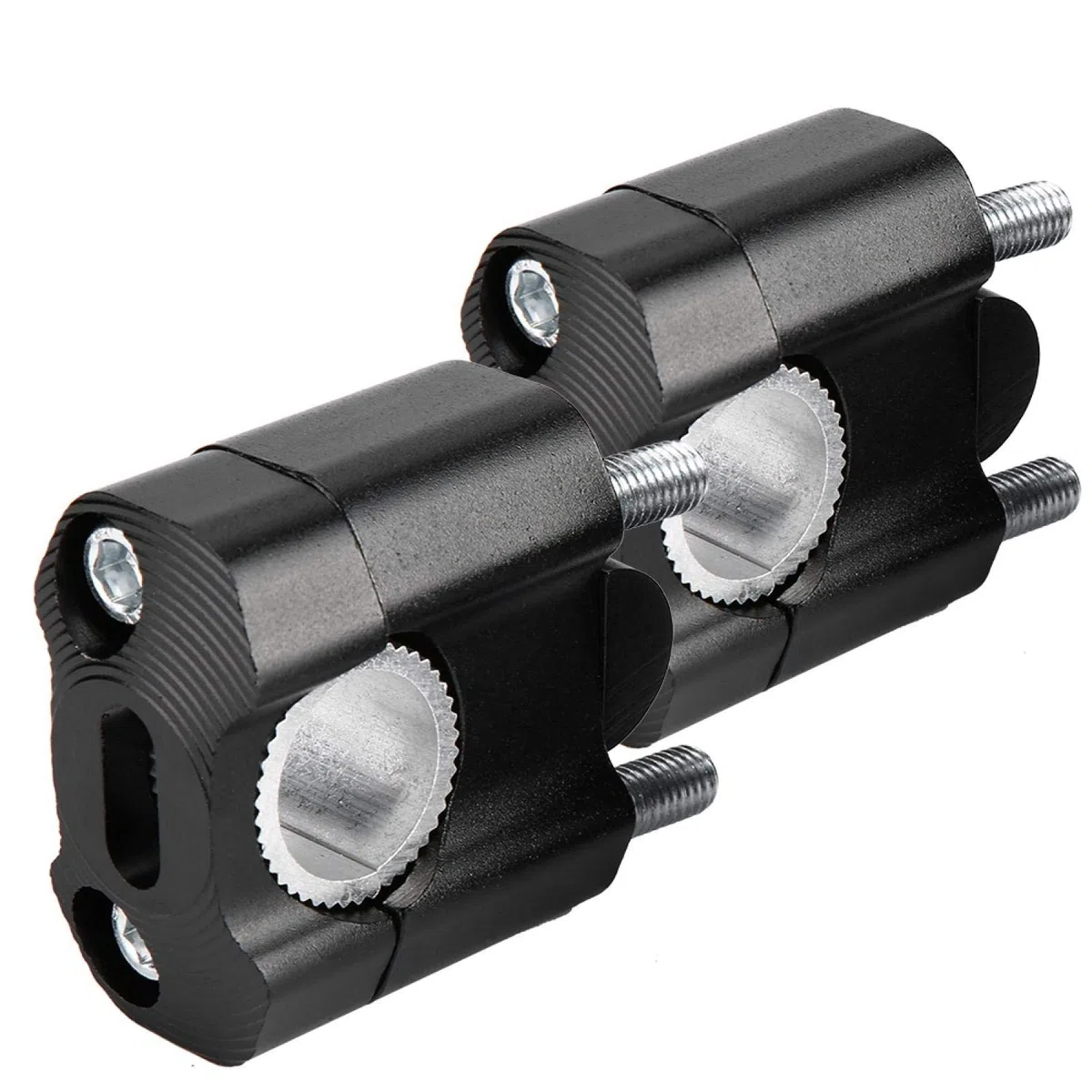 2pcs aleación de aluminio 28 mm manillar de la motocicleta manillar abrazaderas de montaje elevador negroelevador de manillar de moto