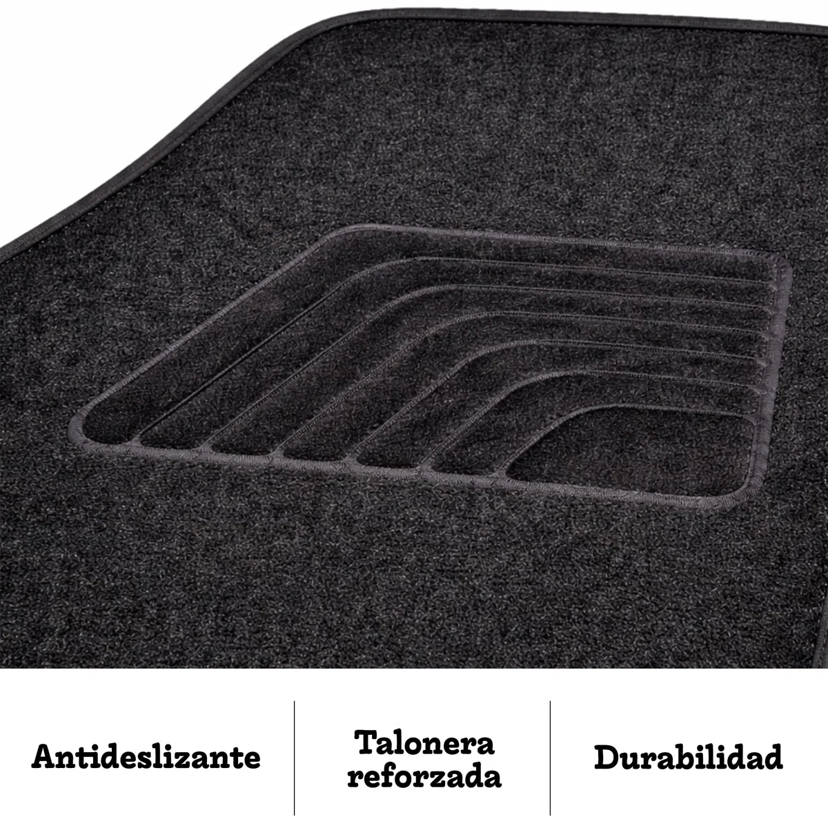 Alfombrillas Coche Universal Pack 4 Piezas (2 Delanteras + 2 Traseras), Alfombra Moqueta para Suelo, Alfombrilla Antideslizantes, Fácil Limpieza, Accesorios Coche Interior