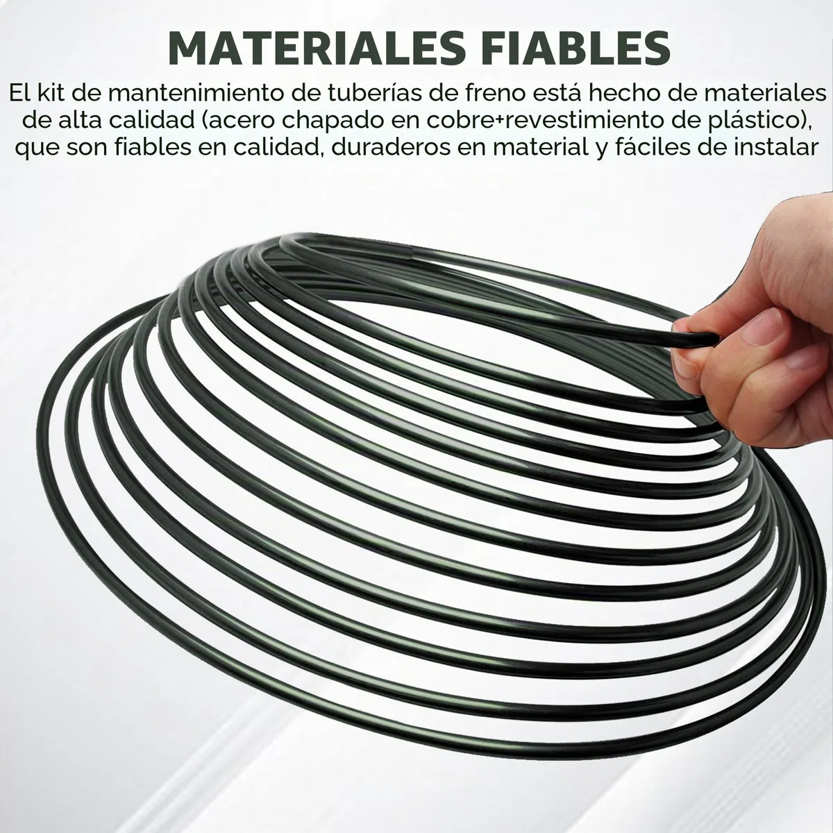 Juego de tubos de freno de acero, 10 m de diámetro, 4,76 mm de diámetro, con revestimiento de PVC, tubo de freno revestido de cobre, juego de tubos de freno para reparación de sistemas de frenos de