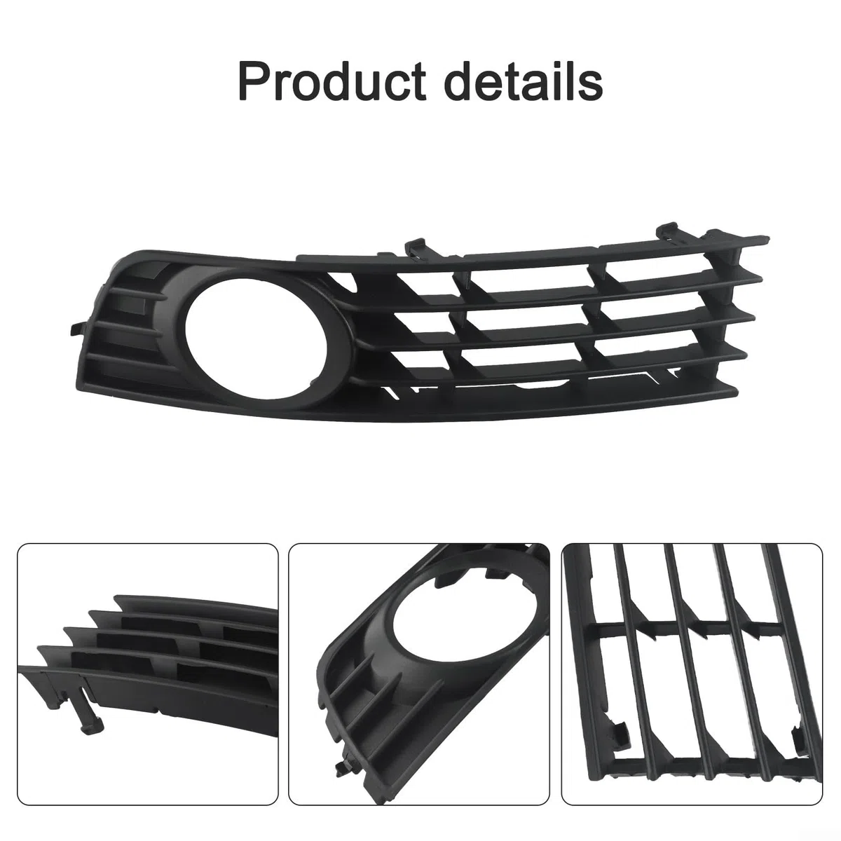 Rejilla de Parachoques Delantero para Audi A4 B6 Sedan 2001-2005, Cubierta de luz antiniebla Izquierda Derecha, reemplazo Directo de plástico Negro (8e0807682 Derecha)