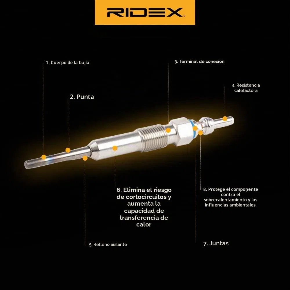RIDEX 243G0213 Bujía de precalentamiento Compatible con NISSAN Qashqai II J11, J11