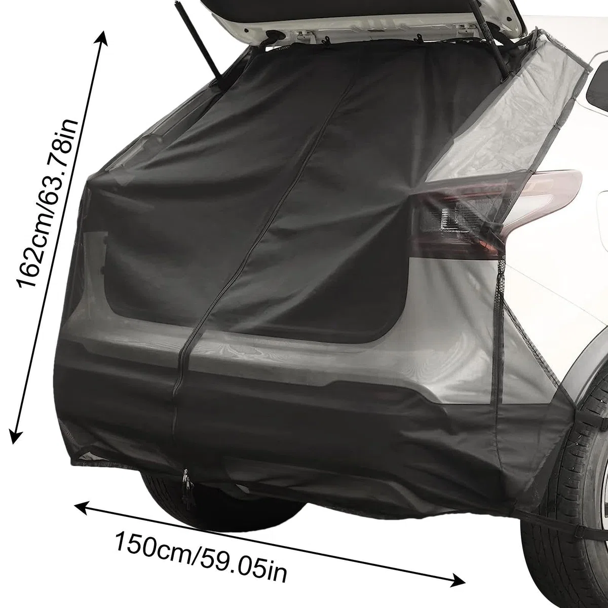 Parasol para portón trasero de coche, red para portón trasero de coche, soporte magnético, resistente al viento, transpirable, para camping, protección de privacidad al aire libre, vacaciones