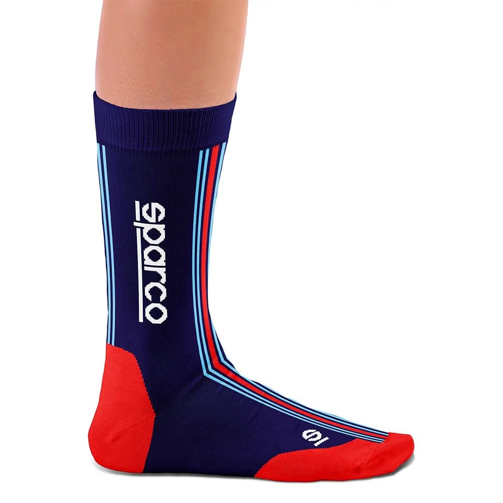 Calcetines Sparco Diseño Martini-R Talla 41-46 Azul Marino/Rojo