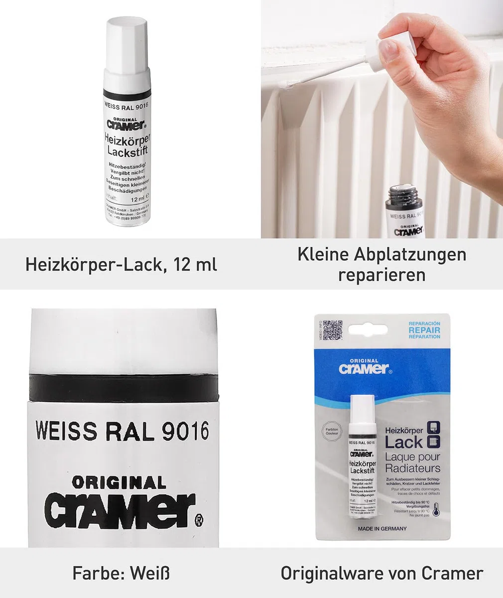 Cramer Lápiz de retoque para radiadores | 9016 | Blanco