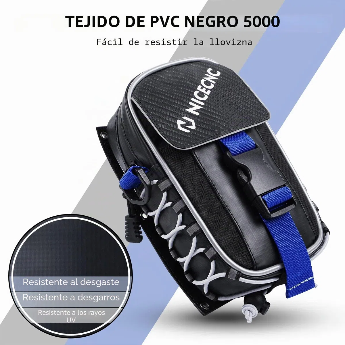 NICECNC Raptor 700 Fender Bag ATV Bolsa de Almacenamiento de Herramientas de Tela de PVC Bolsa de Almacenamiento de Herramientas Tira Reflectante Resistente al Agua Cremallera Compatible with Yamaha