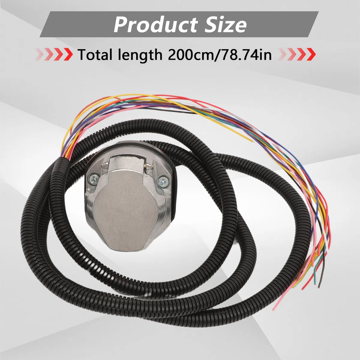 Enchufe Remolque 13 Pines con Cable Impermeable De 2 M, Arnés Pre-cableado De 13 Hilos, Norma ISO 11446, para Remolque, Caravana Y Vehículos Comerciales
