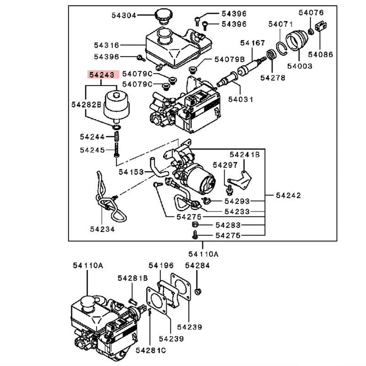 Acumulador de Freno de Potencia Alta Resistencia Fácil de Instalar Resistente a la Oxidación Acumulador de Freno de Metal 4630A012 para Automóviles