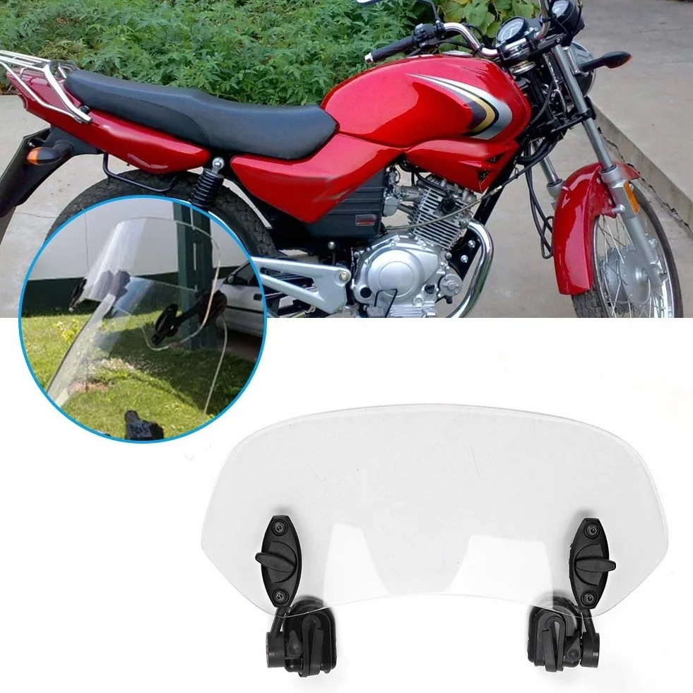 DEWIN Motocicleta Universal Clip Ajustable en el Parabrisas Deflector de Viento Accesorios