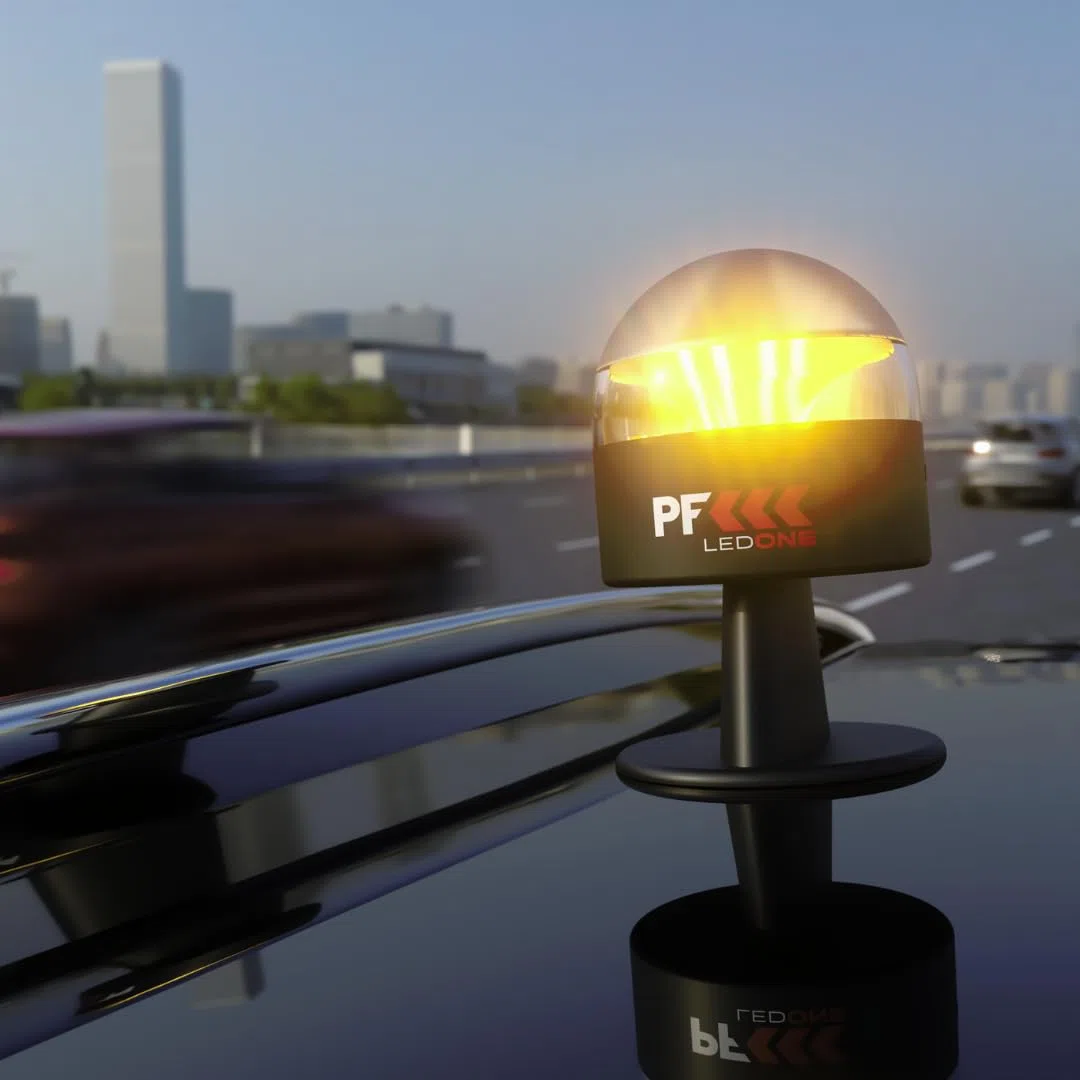 PF LED ONE - Luz Emergencia Coche Homologado DGT Obligatoria a partir de 2026, Baliza V16 Homologada DGT con Geolocalizador, eSim y Datos pagados hasta 2038, V16 con Geolocalización NEGRO