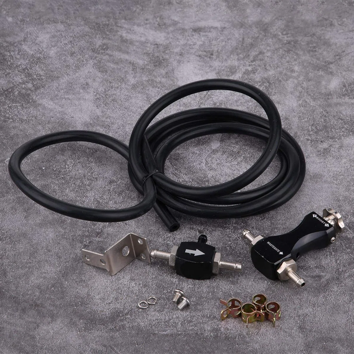 EBTOOLS para controlador boost turbo para controlador boost Controlador Turbo Boost Ajustable Manual Kit de controlador Turbo Boost Válvula de purga en T bilateral con soporte de montaje universal T