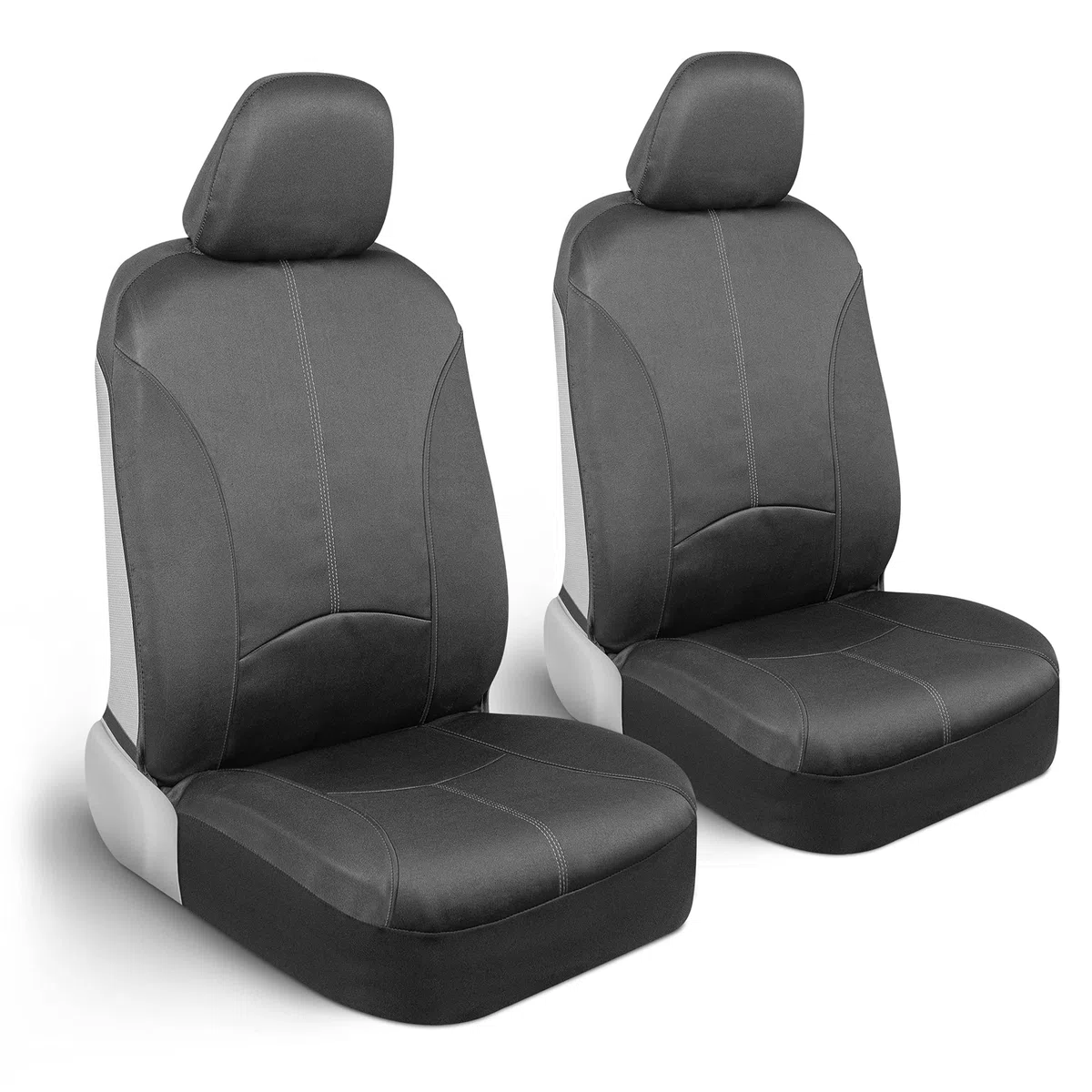 Motor Trend SpillGuard - Fundas de Asiento Impermeables para Asientos Delanteros, Costuras Grises, Protectores de Asiento de automóvil de Neopreno duraderos, fáciles de Instalar, Fundas Interiores
