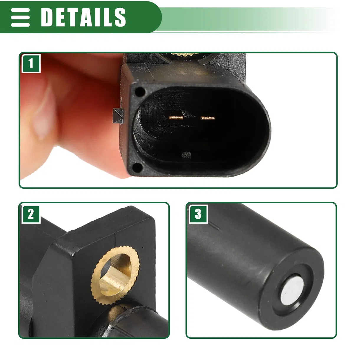 QUARKZMAN Motor Cigüeñal Sensor Posición,para Actyon 2005-2010, ABS, Negro