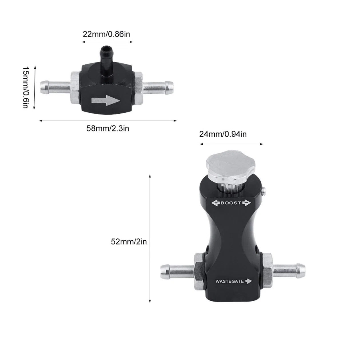 EBTOOLS para controlador boost turbo para controlador boost Controlador Turbo Boost Ajustable Manual Kit de controlador Turbo Boost Válvula de purga en T bilateral con soporte de montaje universal T