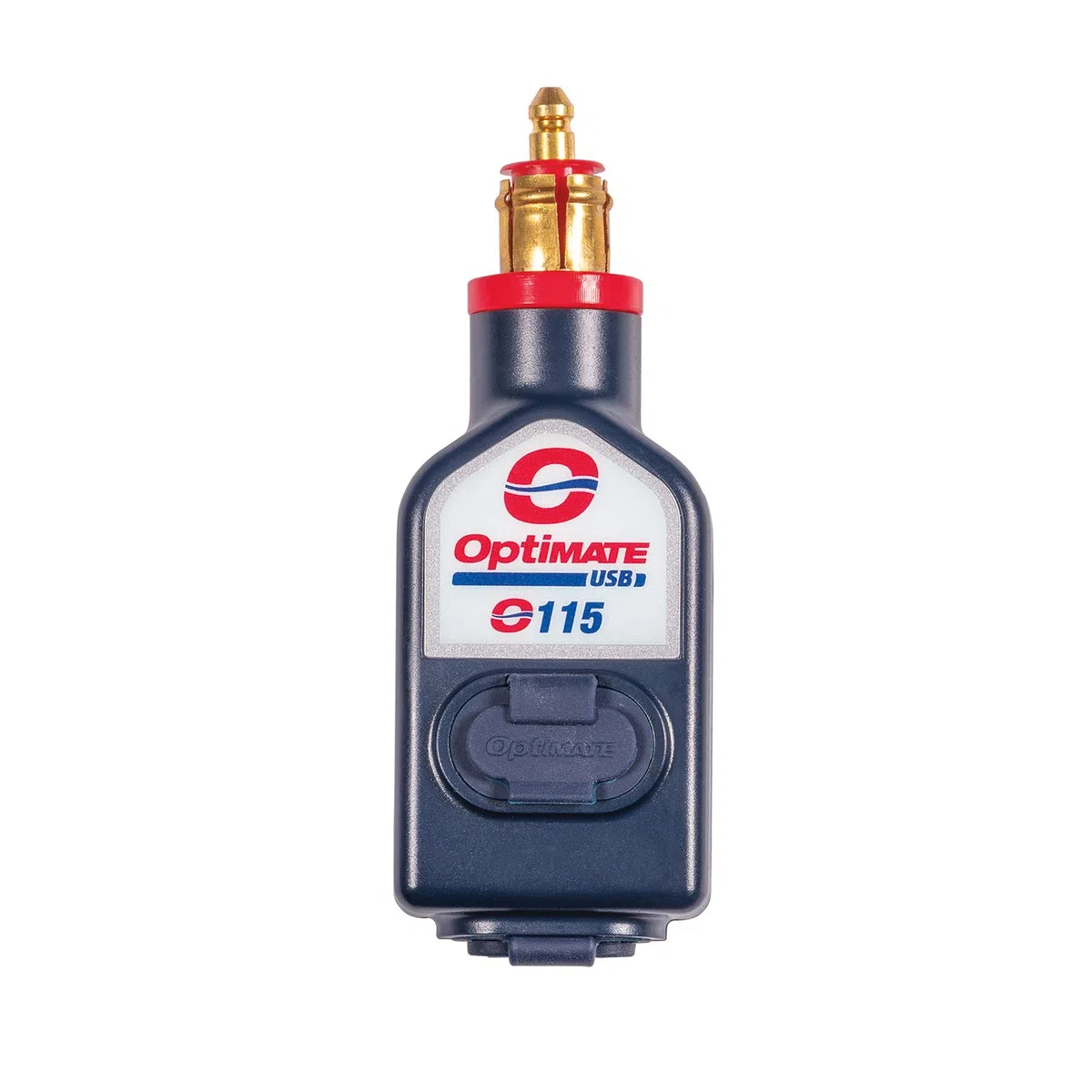 Optimate TecMate USB O-115, Cargador USB Impermeable de Salida Doble de 3300 mA, con Conector Motocicleta (Compatible con BMW, Triumph, Ducati Multistrada)