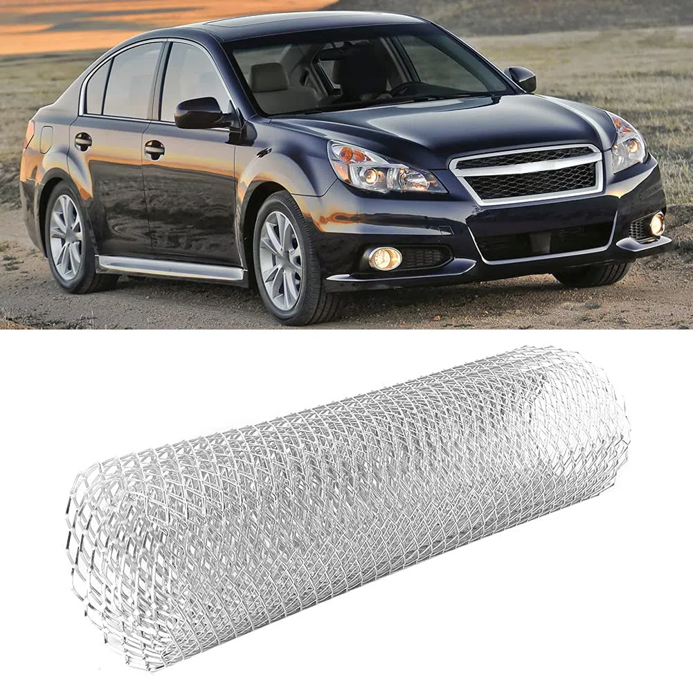 Parrilla de aluminio Universal para vehículos, parrilla de malla plateada de 39,4x13 pulgadas, aplicable para carrocería