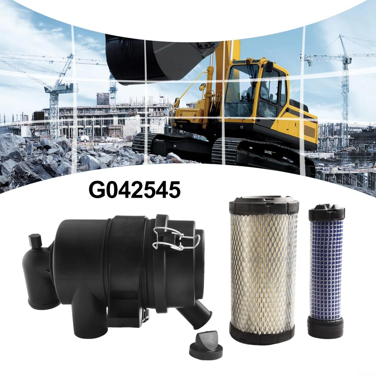 Limpiador de aire G042545 con filtros de repuesto P535396 P822686 para uso en excavadoras, adecuado para BOBCAT 300 400 Series, D722, motores 3054