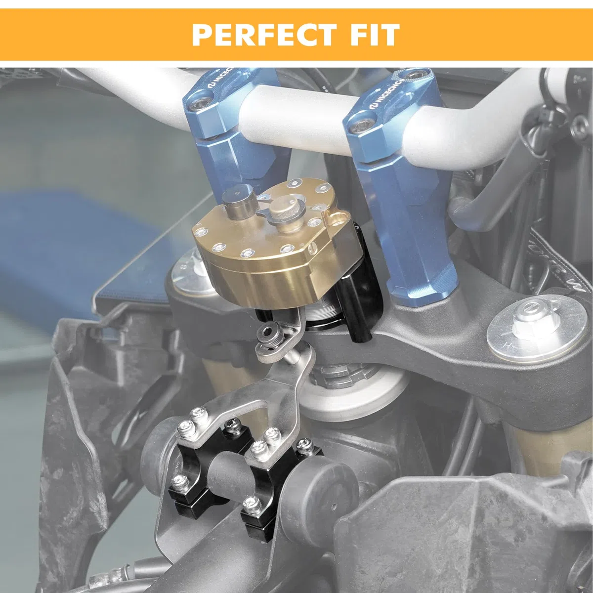 NICECNC Soporte estabilizador de dirección Negro y Soporte de amortiguación Compatible con Yamaha Tenere 700/XTZ700 2019-2024, Rally Edition 2020-2024, World Raid 2022 Ver Ajuste