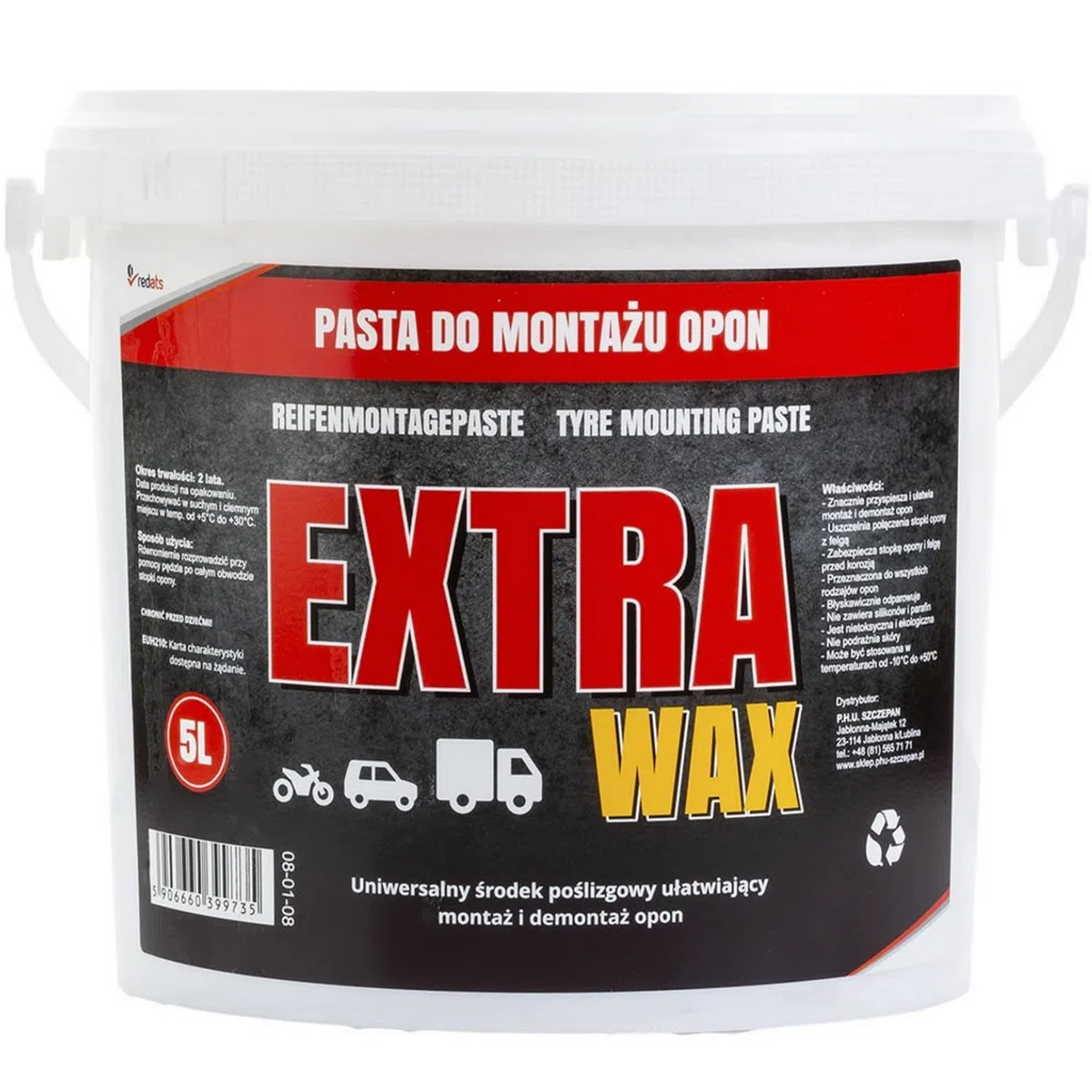 SIO Pasta de Montaje Neumáticos Blanca 5 kg - Lubricante Montaje y Desmontaje de Ruedas - Facilita Instalación de Cubiertas - Uso Taller Profesional - Pasta neumaticos profesional automoción
