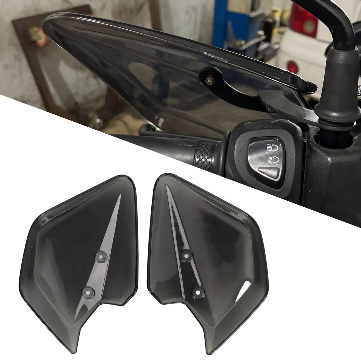 Qqmora 1 par de Protectores de Mano de Motor Ahumado, Protectores de Manillar para Nmax 125/150/155 Xmax 250 300 400, Protección contra el Viento y Frío