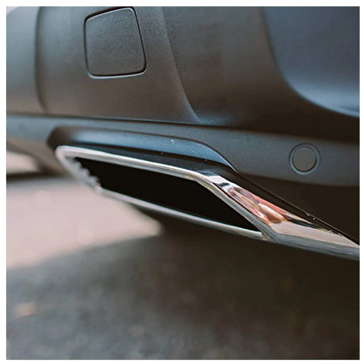 Autophoton Para 3008 5008 2017-2022 Silenciador de escape trasero Cubierta de tubo de extremo trasero Accesorios exteriores de coche Pegatinas de moldeo ABS 2 piezas